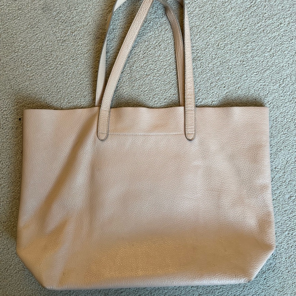 Cuyana Italian Leather Soft Pink Unstructured Tote